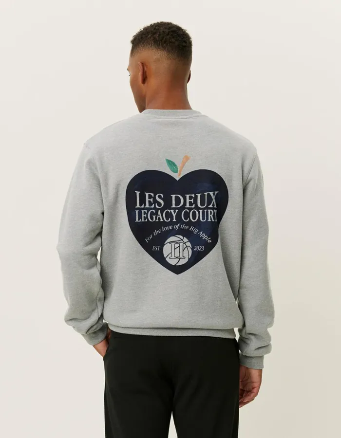 Men Les Deux HoodiesSweatshirts Legacy Court Sweatshirt 8211 Grey Melange