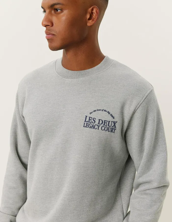 Men Les Deux HoodiesSweatshirts Legacy Court Sweatshirt 8211 Grey Melange