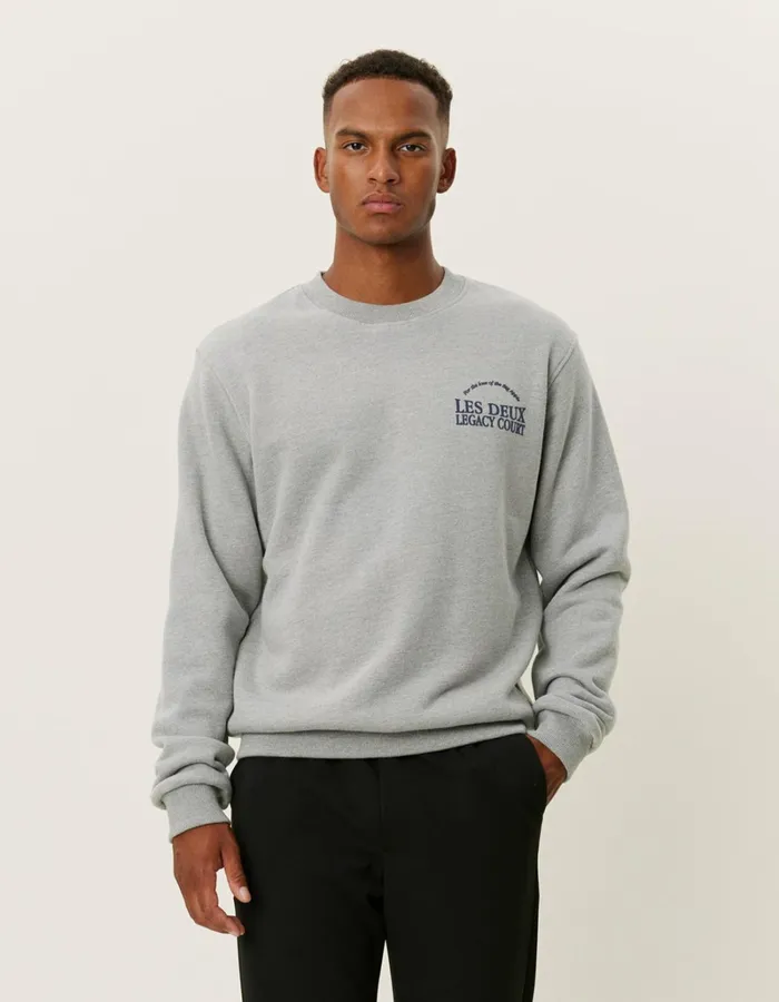 Men Les Deux HoodiesSweatshirts Legacy Court Sweatshirt 8211 Grey Melange