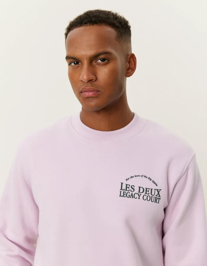 Men Les Deux HoodiesSweatshirts Legacy Court Sweatshirt 8211 Oyster Rose