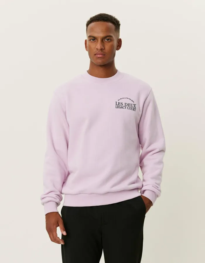 Men Les Deux HoodiesSweatshirts Legacy Court Sweatshirt 8211 Oyster Rose