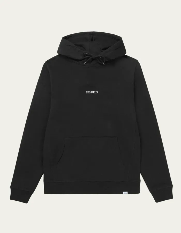 Men Les Deux HoodiesSweatshirts Lens Hoodie 8211 BlackWhite