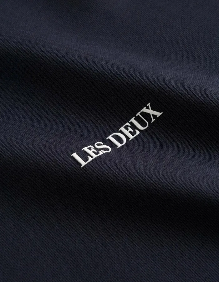 Men Les Deux HoodiesSweatshirts Lens Hoodie 8211 Dark NavyWhite