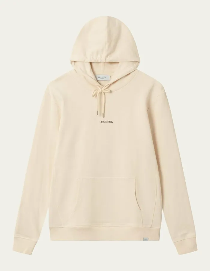 Men Les Deux HoodiesSweatshirts Lens Hoodie 8211 IvoryBlack