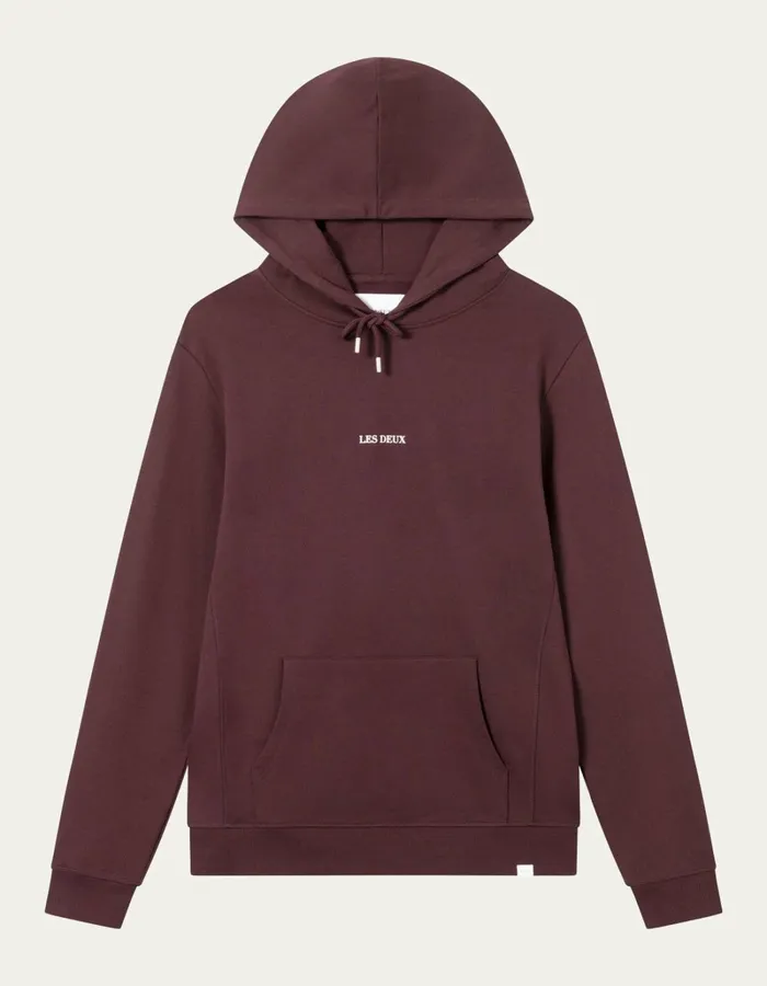 Men Les Deux HoodiesSweatshirts Lens Hoodie 8211 SassafrasOyster Grey