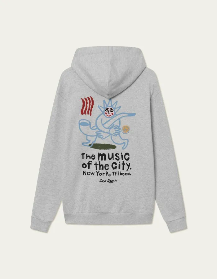 Men Les Deux HoodiesSweatshirts Luca Hoodie 8211 Snow Melange