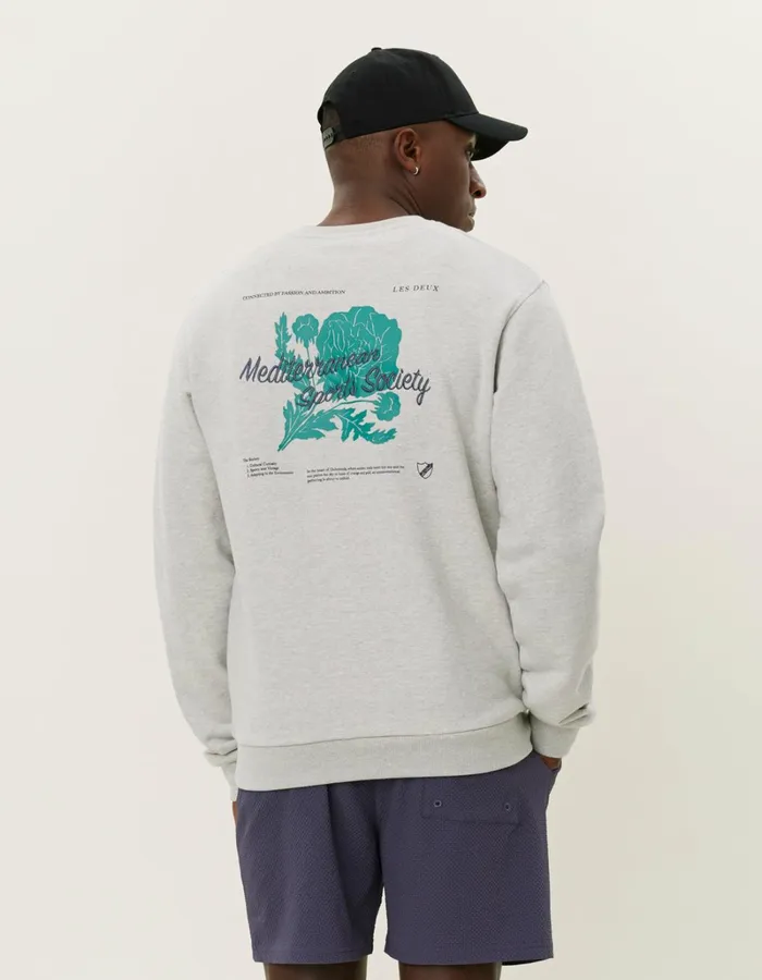 Men Les Deux HoodiesSweatshirts Mediterranean Sweatshirt 8211 Snow Melange