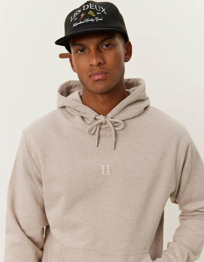 Men Les Deux HoodiesSweatshirts Mini Encore Hoodie 20 8211 Dark Sand MelangeIvory