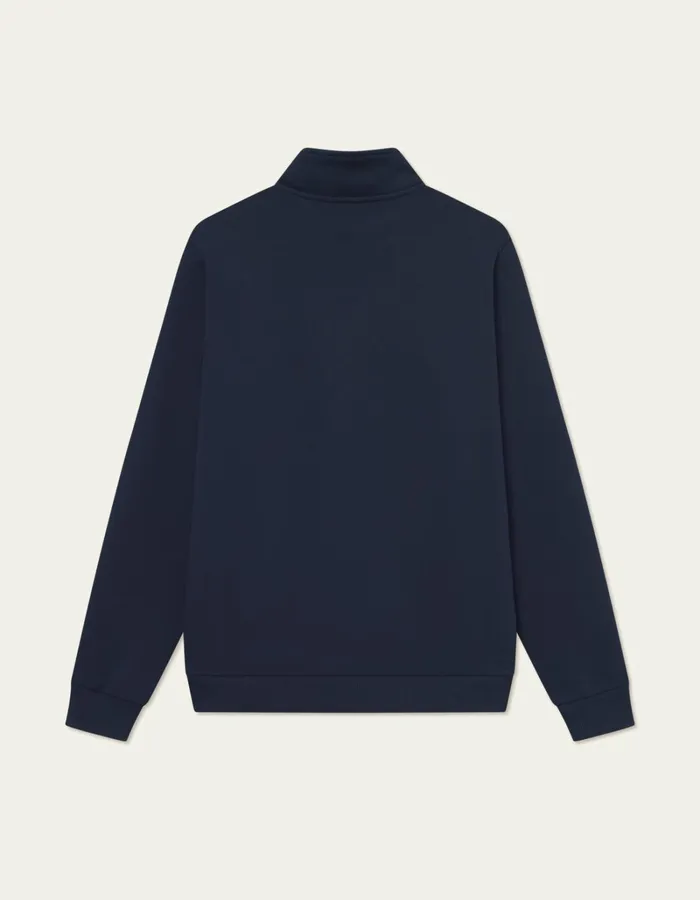 Men Les Deux HoodiesSweatshirts Norregaard Tonal HalfZip Sweatshirt 8211 Dark Navy