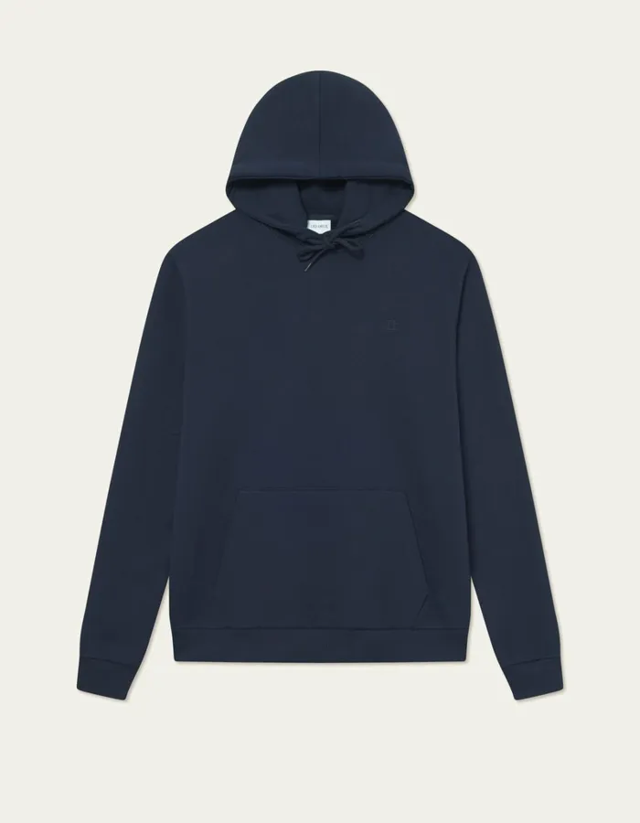Men Les Deux HoodiesSweatshirts Norregaard Tonal Hoodie 8211 Dark Navy