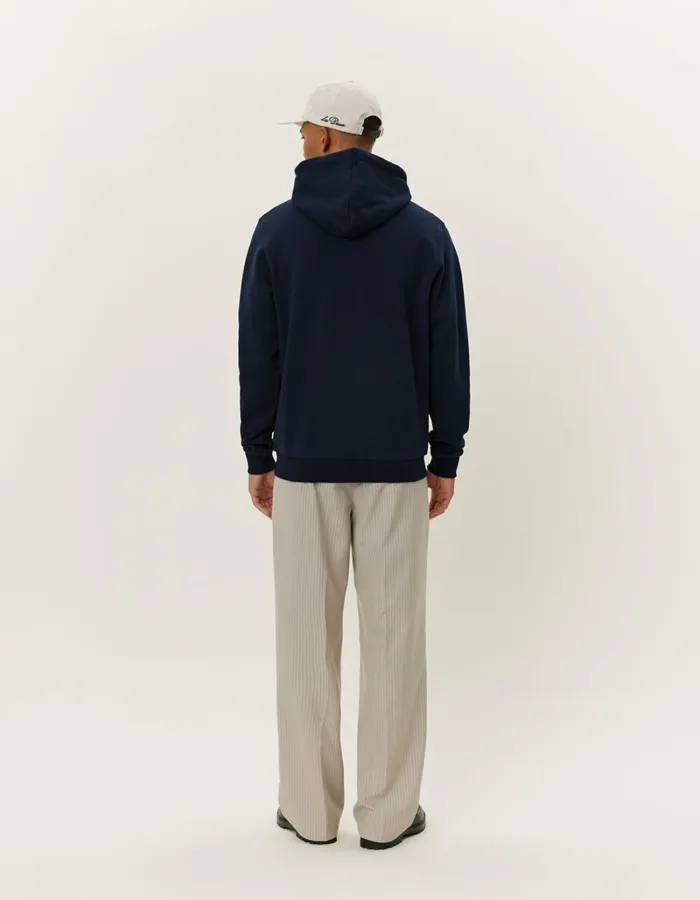 Men Les Deux HoodiesSweatshirts Norregaard Tonal Hoodie 8211 Dark Navy