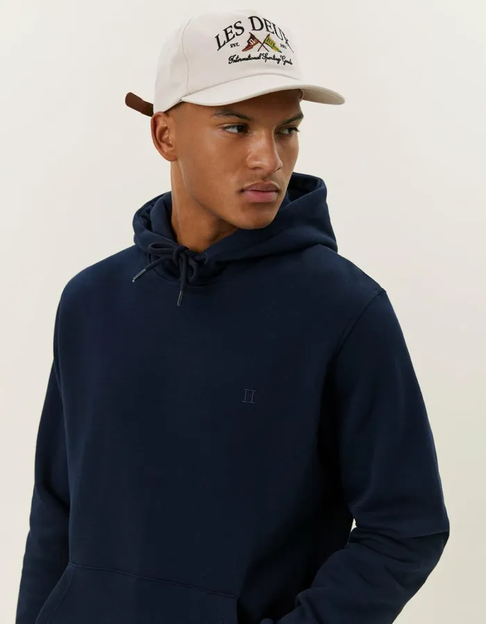 Men Les Deux HoodiesSweatshirts Norregaard Tonal Hoodie 8211 Dark Navy