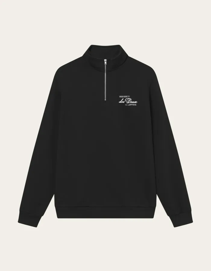 Men Les Deux HoodiesSweatshirts Scandinavian HalfZip Sweatshirt 8211 BlackIvory Men Les Deux HoodiesSweatshirts Scandinavian HalfZip Sweatshirt 8211 BlackIvory