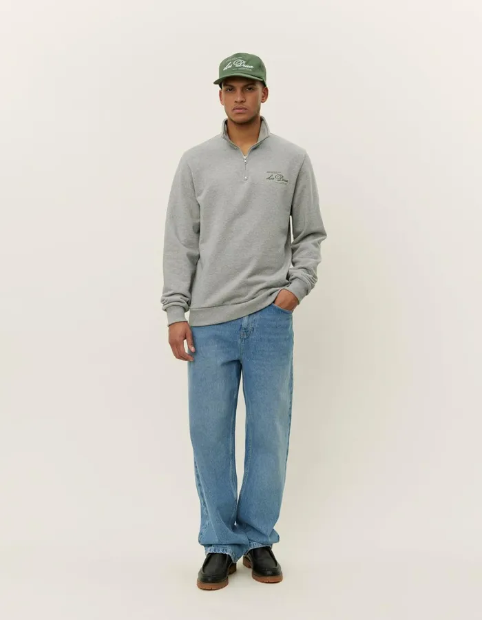 Men Les Deux HoodiesSweatshirts Scandinavian HalfZip Sweatshirt 8211 Light Grey MelangeChive Green Men Les Deux HoodiesSweatshirts Scandinavian HalfZip Sweatshirt 8211 Light Grey MelangeChive Green