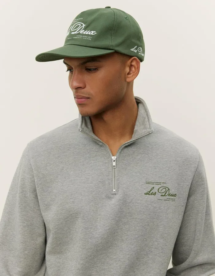 Men Les Deux HoodiesSweatshirts Scandinavian HalfZip Sweatshirt 8211 Light Grey MelangeChive Green Men Les Deux HoodiesSweatshirts Scandinavian HalfZip Sweatshirt 8211 Light Grey MelangeChive Green