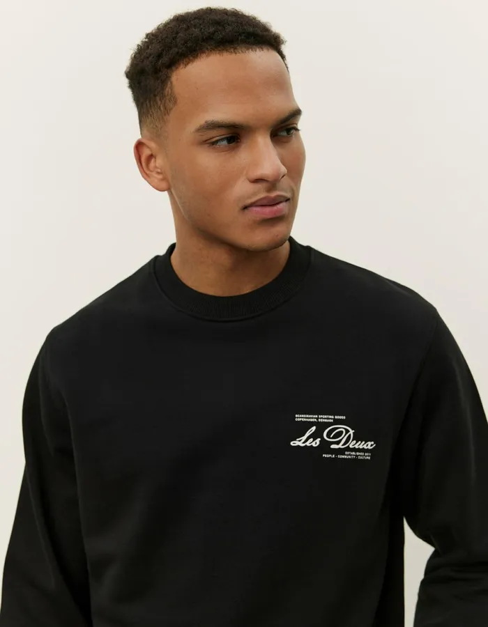Men Les Deux HoodiesSweatshirts Scandinavian Sweatshirt 8211 BlackIvory