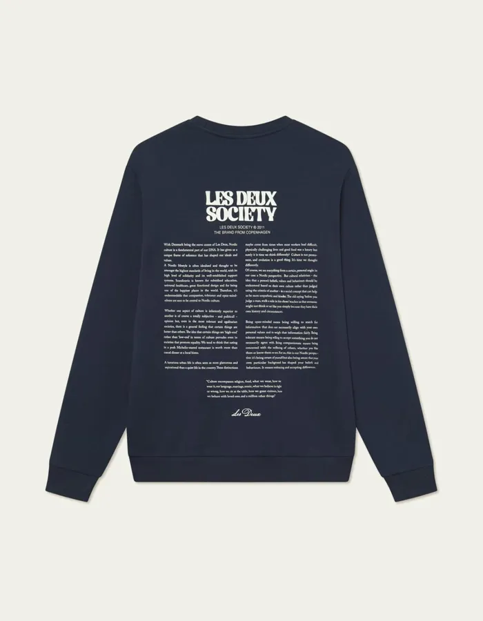 Men Les Deux HoodiesSweatshirts Society Sweatshirt 8211 Dark NavyIvory