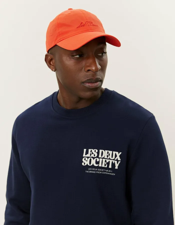 Men Les Deux HoodiesSweatshirts Society Sweatshirt 8211 Dark NavyIvory