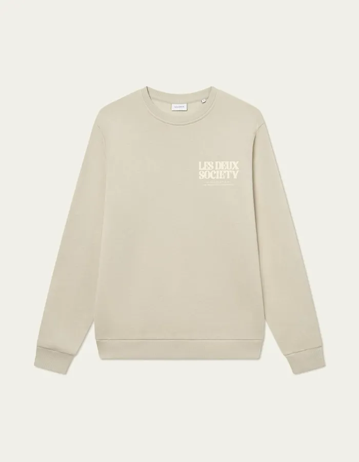 Men Les Deux HoodiesSweatshirts Society Sweatshirt 8211 Light SandSummer Melon
