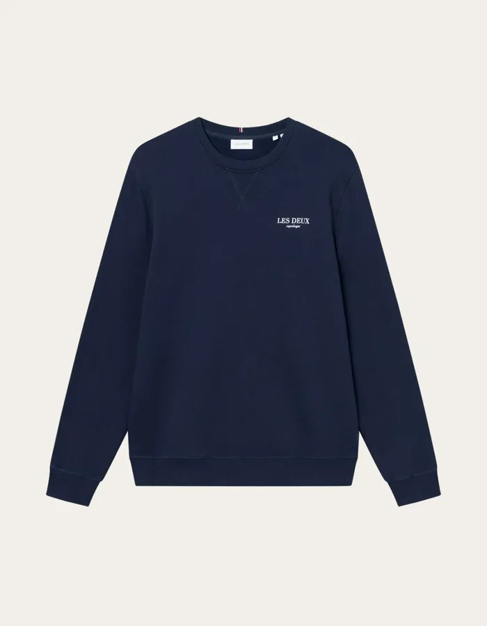 Men Les Deux HoodiesSweatshirts Toulon Sweatshirt 8211 Dark NavyWhite