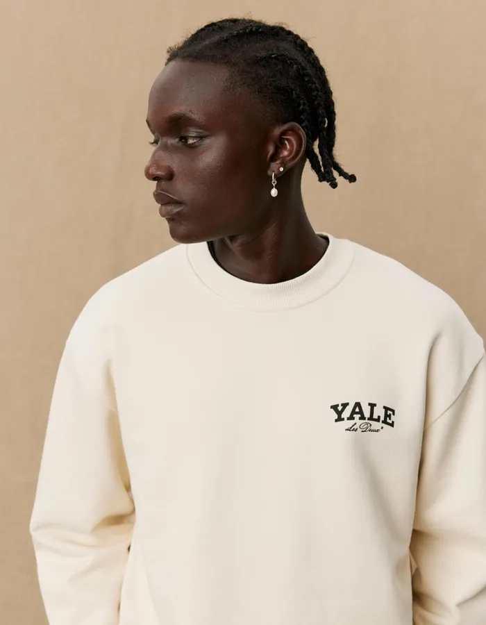 Men Les Deux HoodiesSweatshirts Yale Bulldog Sweatshirt 8211 Ivory