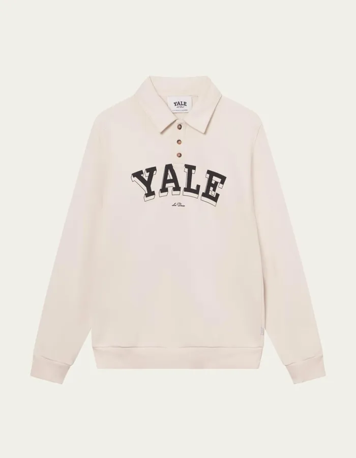 Men Les Deux HoodiesSweatshirts Yale College Polo Sweatshirt 8211 IvoryBlack