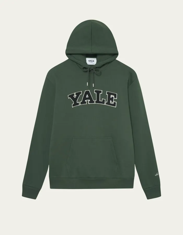 Men Les Deux HoodiesSweatshirts Yale Hoodie 8211 Duffel Bag GreenBlack