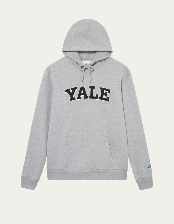 Men Les Deux HoodiesSweatshirts Yale Hoodie 8211 Light Grey MelangeBlack