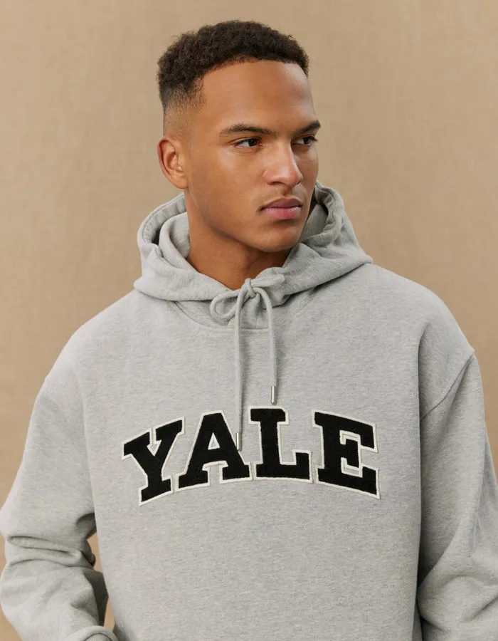 Men Les Deux HoodiesSweatshirts Yale Hoodie 8211 Light Grey MelangeBlack