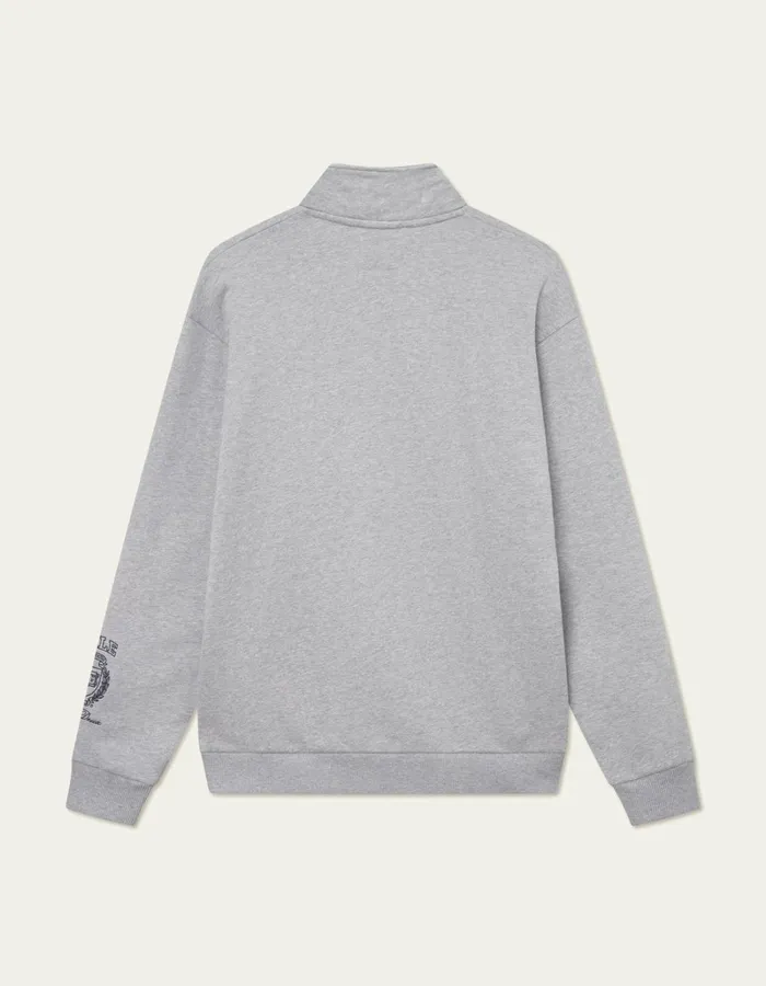 Men Les Deux HoodiesSweatshirts Yale Logo HalfZip Sweatshirt 8211 Light Grey Melange