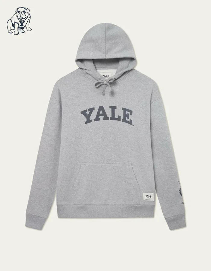 Men Les Deux HoodiesSweatshirts Yale Logo Hoodie 8211 Light Grey Melange