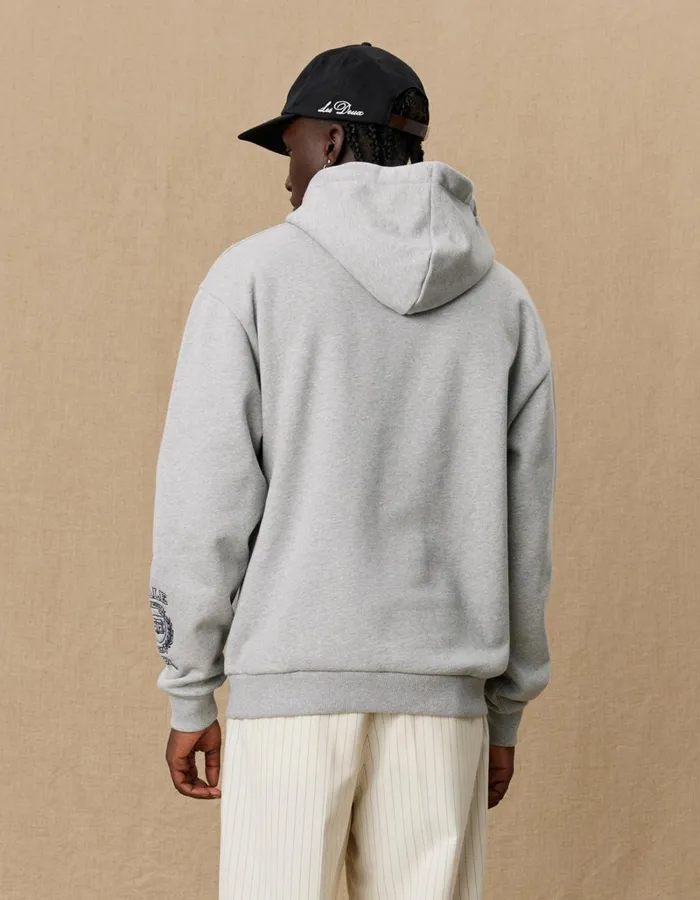 Men Les Deux HoodiesSweatshirts Yale Logo Hoodie 8211 Light Grey Melange