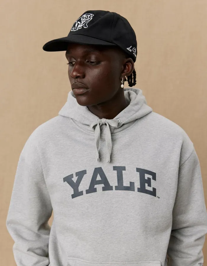 Men Les Deux HoodiesSweatshirts Yale Logo Hoodie 8211 Light Grey Melange