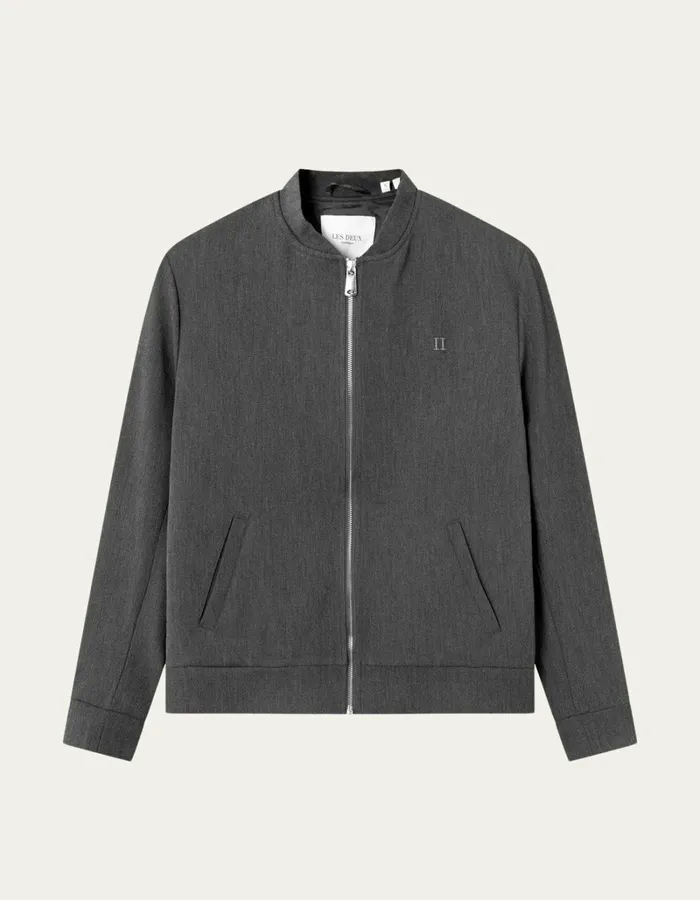 Men Les Deux JacketsCoats Como Bomber Jacket 8211 Grey Melange