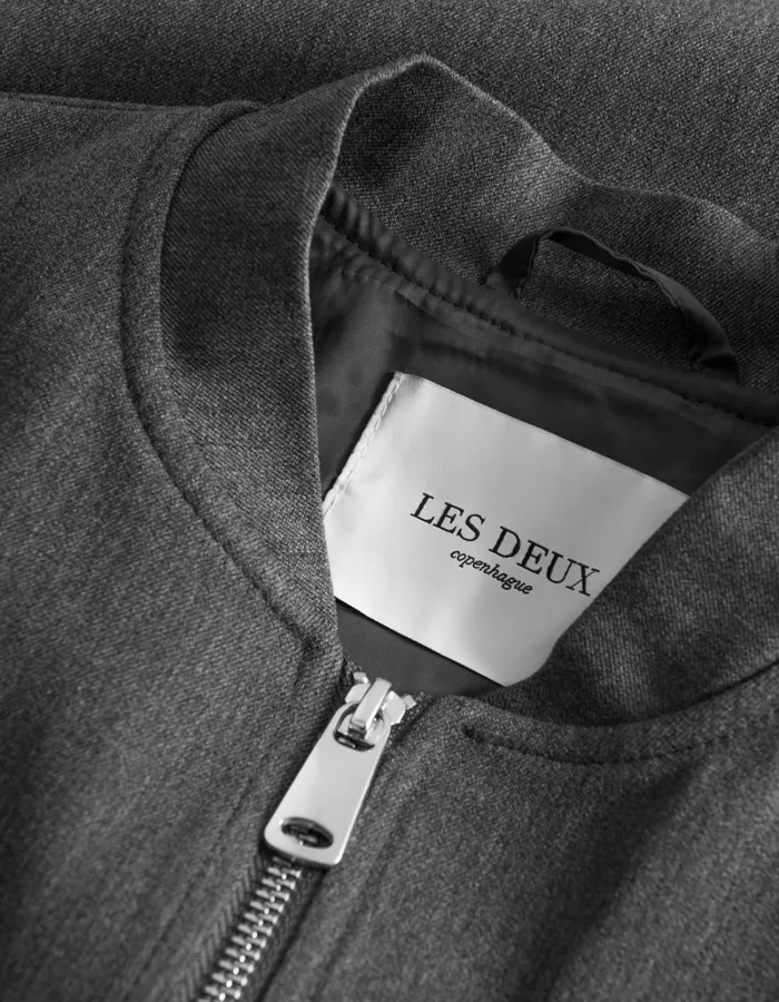 Men Les Deux JacketsCoats Como Bomber Jacket 8211 Grey Melange