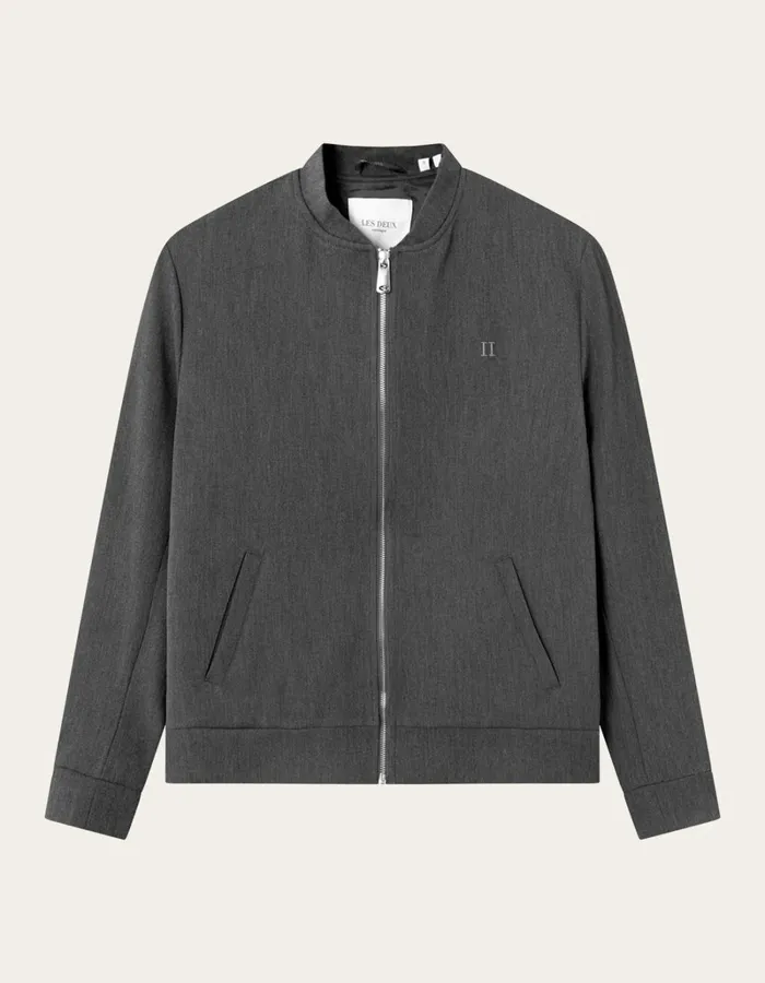 Men Les Deux JacketsCoats Como Bomber Jacket 8211 Grey Melange
