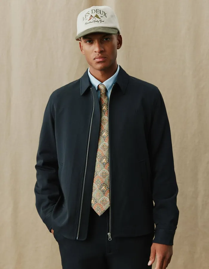Men Les Deux JacketsCoats Como Coach Jacket 8211 Navy