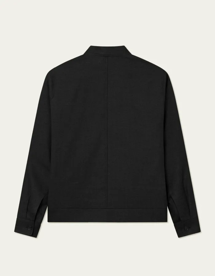 Men Les Deux JacketsCoats Como Reg Herringbone Bomber Jacket 8211 CharcoalGrey Melange