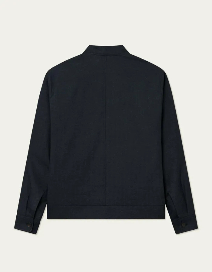 Men Les Deux JacketsCoats Como Reg Herringbone Bomber Jacket 8211 Dark NavyDark Grey Melange