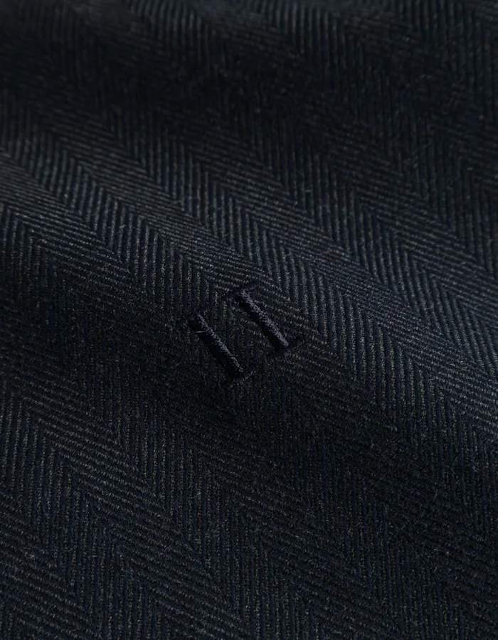 Men Les Deux JacketsCoats Como Reg Herringbone Bomber Jacket 8211 Dark NavyDark Grey Melange