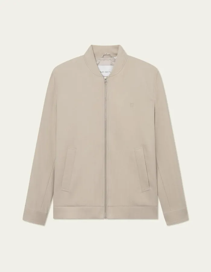 Men Les Deux JacketsCoats Como Reg Herringbone Bomber Jacket 8211 Dark SandLight Sand