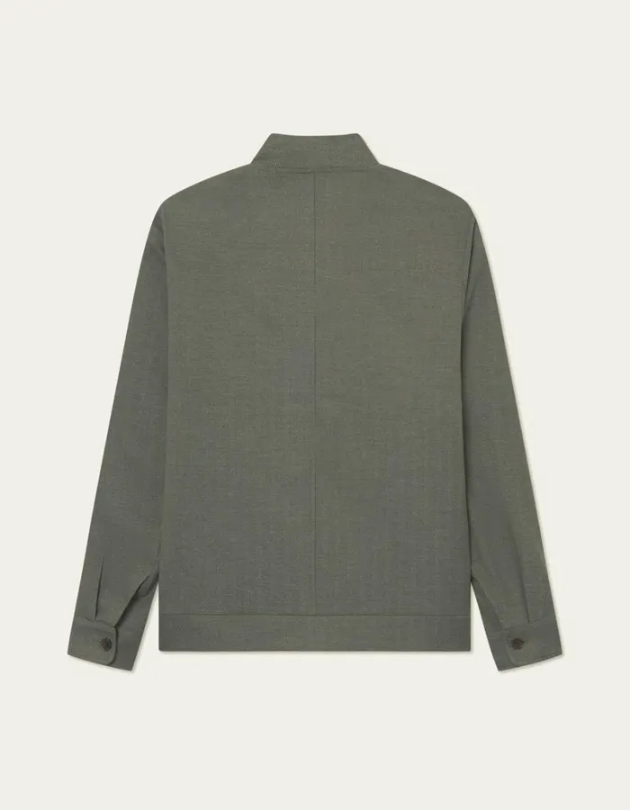 Men Les Deux JacketsCoats Como Reg Herringbone Bomber Jacket 8211 Forest GreenChive Green
