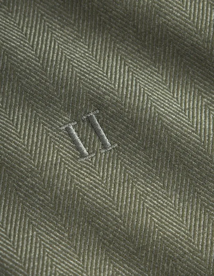 Men Les Deux JacketsCoats Como Reg Herringbone Bomber Jacket 8211 Forest GreenChive Green