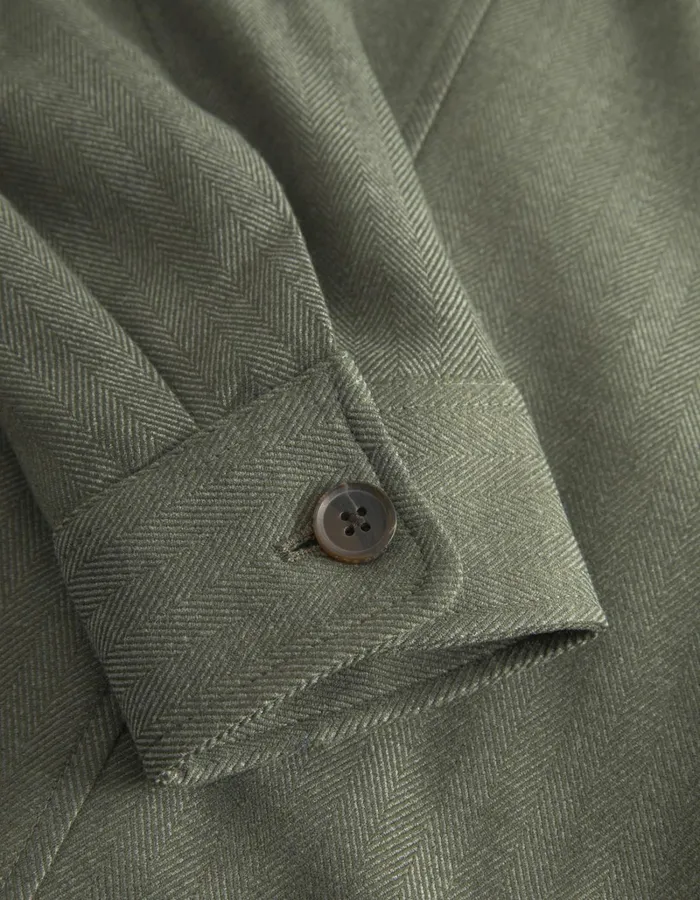 Men Les Deux JacketsCoats Como Reg Herringbone Bomber Jacket 8211 Forest GreenChive Green