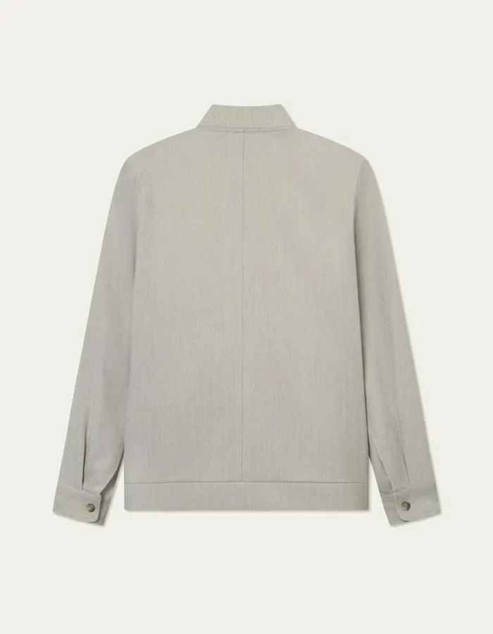 Men Les Deux JacketsCoats Como Reg Herringbone Bomber Jacket 8211 Light Grey Melange