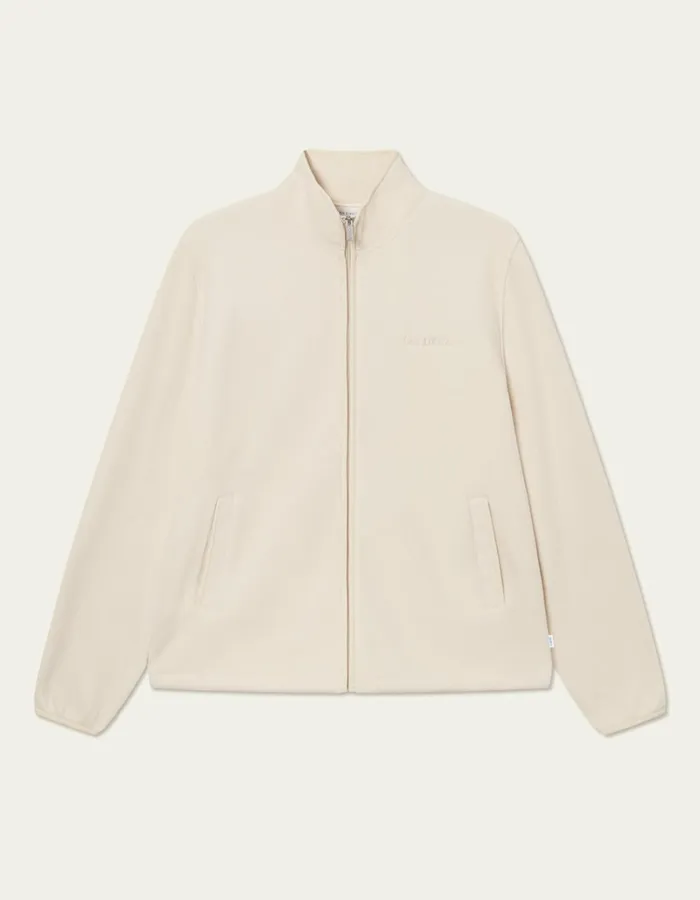 Men Les Deux JacketsCoats Contrast Zipper Fleece Jacket 8211 Ivory