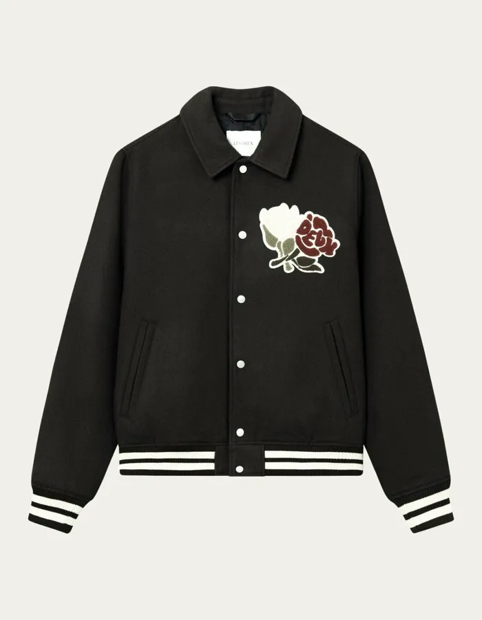 Men Les Deux JacketsCoats Felipe Varsity Wool Jacket 8211 BlackBlack