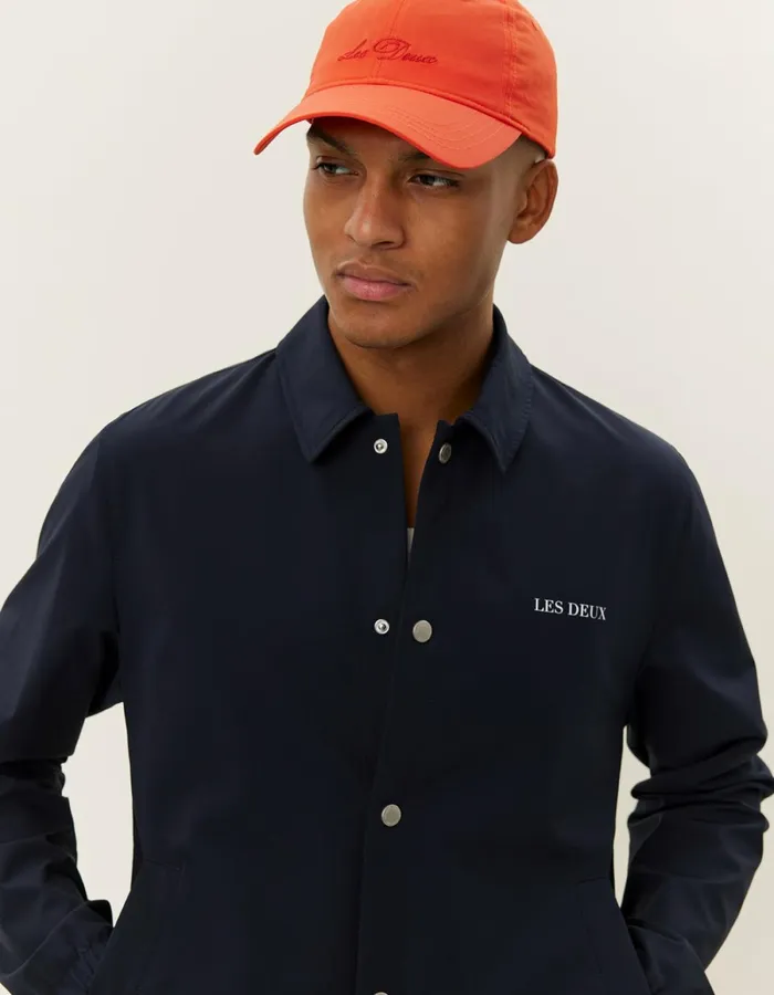 Men Les Deux JacketsCoats Idris Coach Jacket 8211 Dark Navy