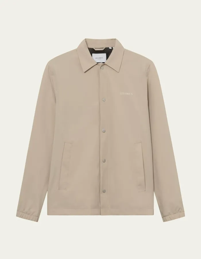 Men Les Deux JacketsCoats Idris Coach Jacket 8211 Light Desert Sand