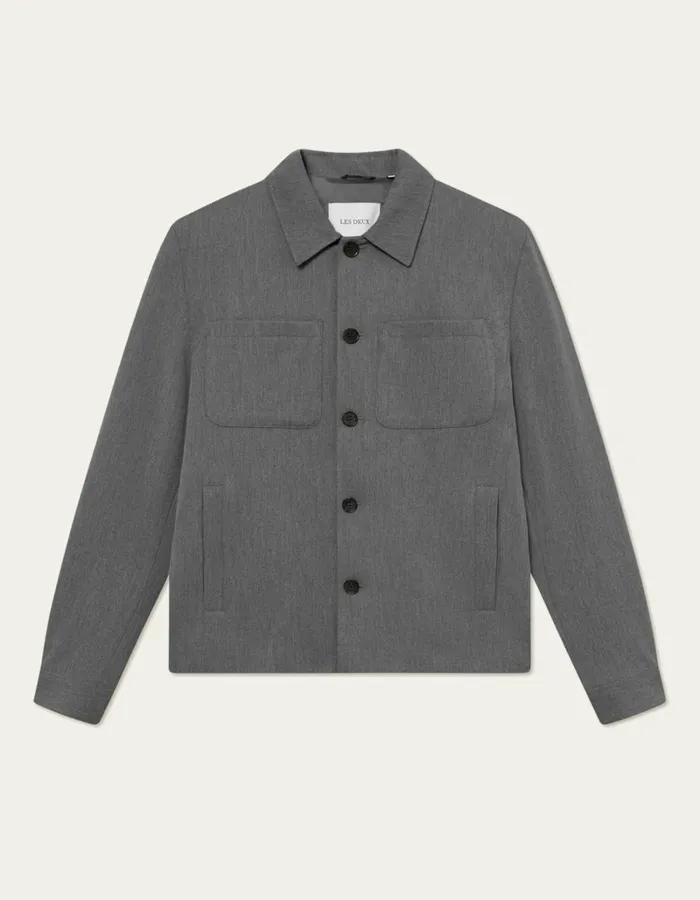 Men Les Deux JacketsCoats Marseille Hybrid Jacket 8211 Grey Melange